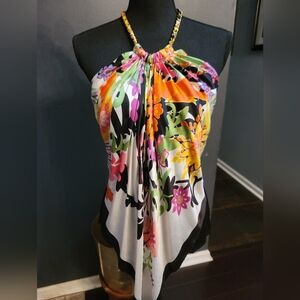 Vtg. Cache Silk Scarf Top